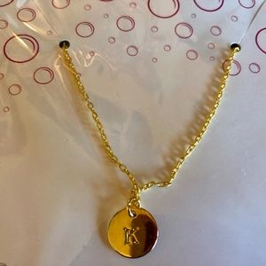 New Initial "K"‎ Gold  Necklace